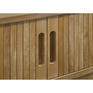English Elm Teleli Ash Veneer Media Console with Reeded Doors for Mid-century Living Rooms B062P511932