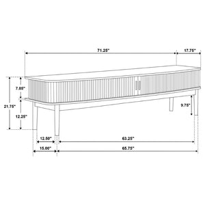 English Elm Teleli Ash Veneer Media Console with Reeded Doors for Mid-century Living Rooms B062P511932