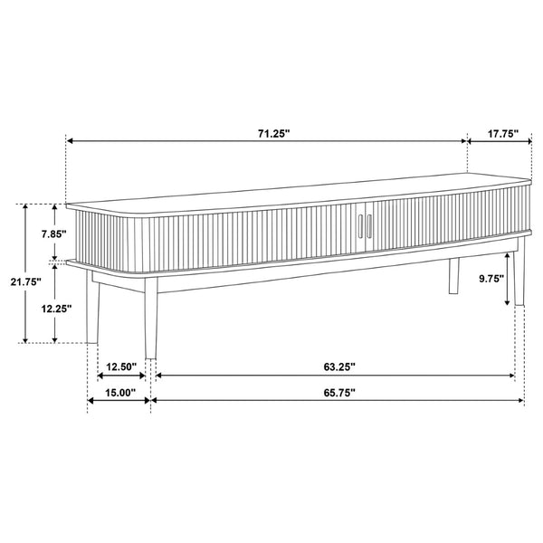 English Elm Teleli Ash Veneer Media Console with Reeded Doors for Mid-century Living Rooms B062P511932