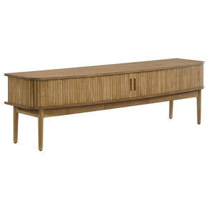 English Elm Teleli Ash Veneer Media Console with Reeded Doors for Mid-century Living Rooms B062P511932