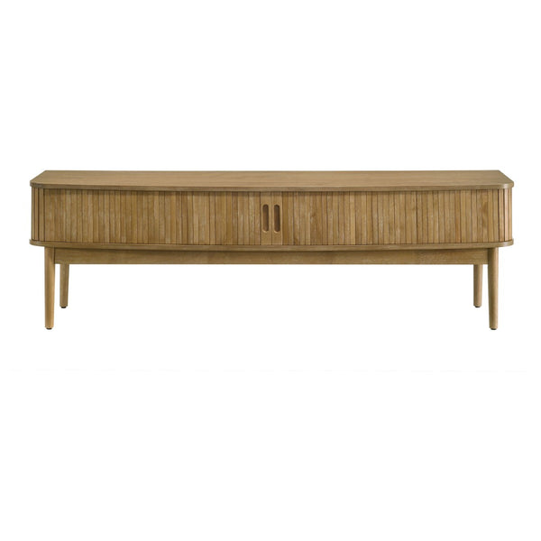 English Elm Teleli Ash Veneer Media Console with Reeded Doors for Mid-century Living Rooms B062P511932