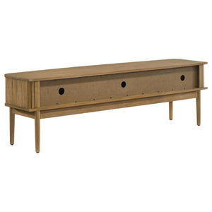 English Elm Teleli Ash Veneer Media Console with Reeded Doors for Mid-century Living Rooms B062P511932