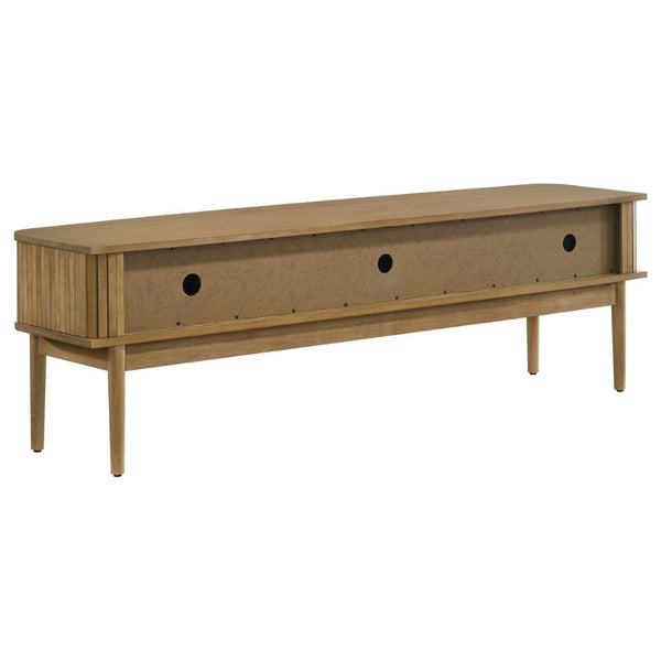 English Elm Teleli Ash Veneer Media Console with Reeded Doors for Mid-century Living Rooms B062P511932
