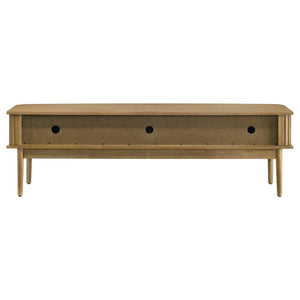 English Elm Teleli Ash Veneer Media Console with Reeded Doors for Mid-century Living Rooms B062P511932