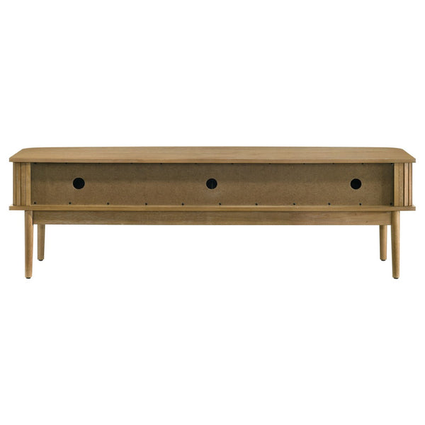 English Elm Teleli Ash Veneer Media Console with Reeded Doors for Mid-century Living Rooms B062P511932