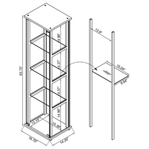 English Elm Crestwood Tall Glass Curio Cabinet with Metal Frame for Living Room Corner Display B062P511933