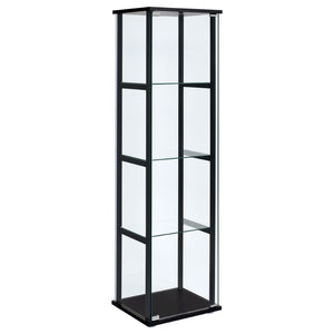 English Elm Crestwood Tall Glass Curio Cabinet with Metal Frame for Living Room Corner Display B062P511933