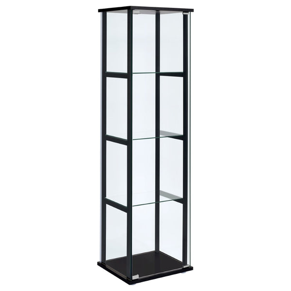 English Elm Crestwood Tall Glass Curio Cabinet with Metal Frame for Living Room Corner Display B062P511933