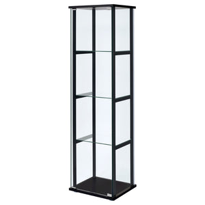 English Elm Crestwood Tall Glass Curio Cabinet with Metal Frame for Living Room Corner Display B062P511933