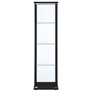English Elm Crestwood Tall Glass Curio Cabinet with Metal Frame for Living Room Corner Display B062P511933
