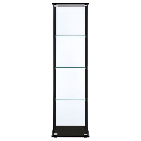 English Elm Crestwood Tall Glass Curio Cabinet with Metal Frame for Living Room Corner Display B062P511933