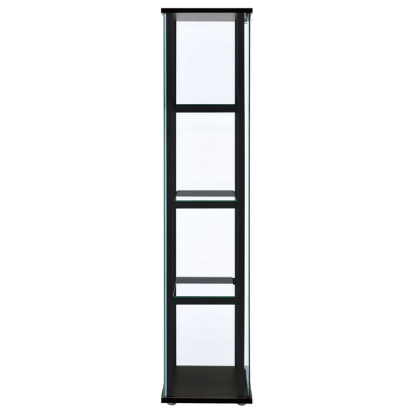 English Elm Crestwood Tall Glass Curio Cabinet with Metal Frame for Living Room Corner Display B062P511933