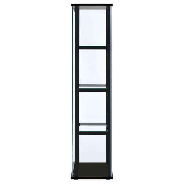 English Elm Crestwood Tall Glass Curio Cabinet with Metal Frame for Living Room Corner Display B062P511933
