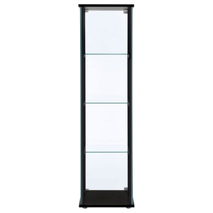 English Elm Crestwood Tall Glass Curio Cabinet with Metal Frame for Living Room Corner Display B062P511933
