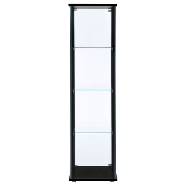 English Elm Crestwood Tall Glass Curio Cabinet with Metal Frame for Living Room Corner Display B062P511933