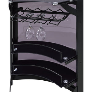 English Elm Elaina Modern Home Bar with Smoked Acrylic Panels Stemware Rack and Wine Storage B062P511934