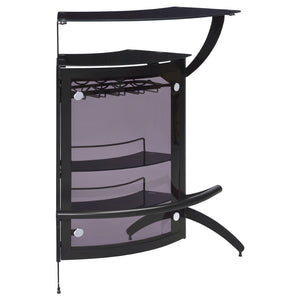 English Elm Elaina Modern Home Bar with Smoked Acrylic Panels Stemware Rack and Wine Storage B062P511934