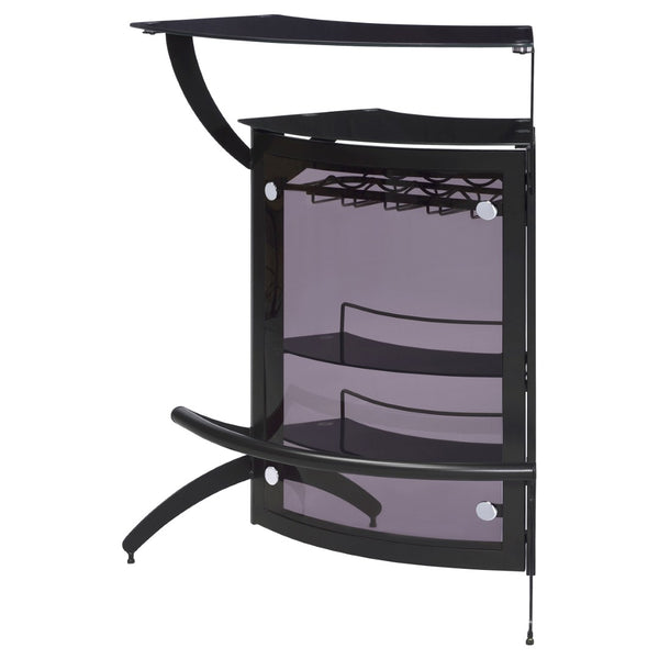 English Elm Elaina Modern Home Bar with Smoked Acrylic Panels Stemware Rack and Wine Storage B062P511934