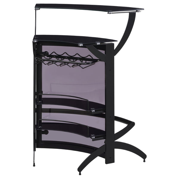 English Elm Elaina Modern Home Bar with Smoked Acrylic Panels Stemware Rack and Wine Storage B062P511934