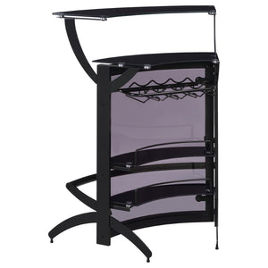 English Elm Elaina Modern Home Bar with Smoked Acrylic Panels Stemware Rack and Wine Storage B062P511934