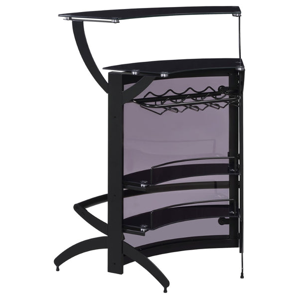 English Elm Elaina Modern Home Bar with Smoked Acrylic Panels Stemware Rack and Wine Storage B062P511934