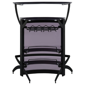 English Elm Elaina Modern Home Bar with Smoked Acrylic Panels Stemware Rack and Wine Storage B062P511934