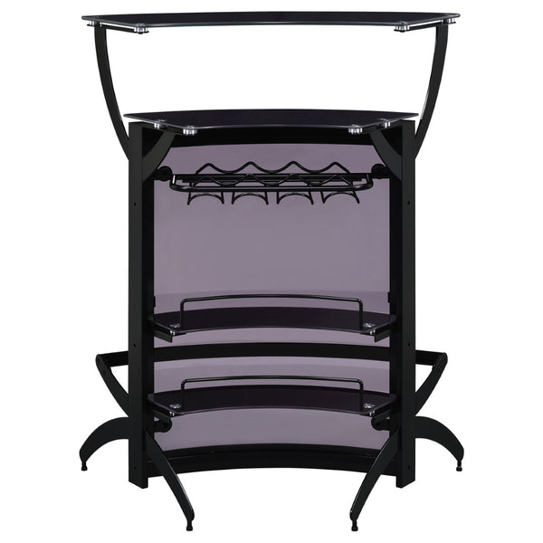 English Elm Elaina Modern Home Bar with Smoked Acrylic Panels Stemware Rack and Wine Storage B062P511934