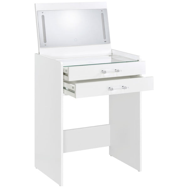 English Elm Ayuba Glam Makeup Vanity Set with LED Mirror USB Ports and Acrylic Accents B062P511939