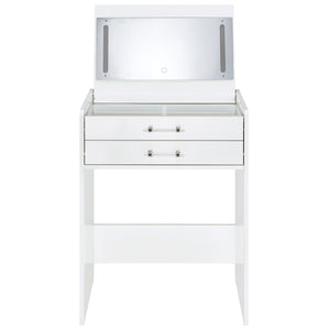 English Elm Ayuba Glam Makeup Vanity Set with LED Mirror USB Ports and Acrylic Accents B062P511939