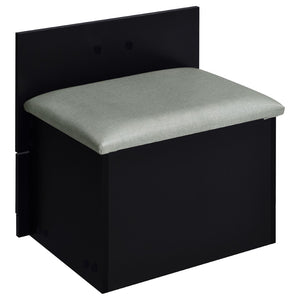 English Elm Ayuba Gloss Black Makeup Vanity Set with LED Mirror USB Ports and Padded Stool B062P511940