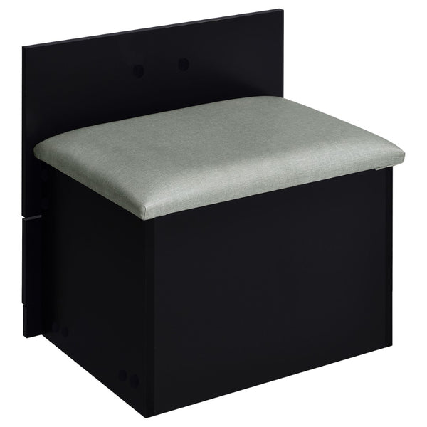 English Elm Ayuba Gloss Black Makeup Vanity Set with LED Mirror USB Ports and Padded Stool B062P511940