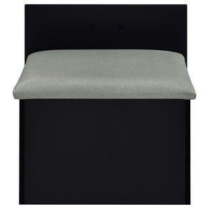English Elm Ayuba Gloss Black Makeup Vanity Set with LED Mirror USB Ports and Padded Stool B062P511940