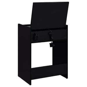 English Elm Ayuba Gloss Black Makeup Vanity Set with LED Mirror USB Ports and Padded Stool B062P511940