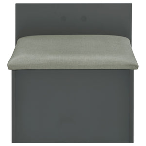 English Elm Ayuba High Gloss Grey Vanity Set with LED Mirror USB Charging and Padded Stool B062P511941