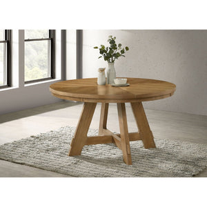 English Elm Kent Round Oak Veneer Dining Table Starburst Pattern Farmhouse Style Seats Four B062P511942