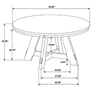 English Elm Kent Round Oak Veneer Dining Table Starburst Pattern Farmhouse Style Seats Four B062P511942