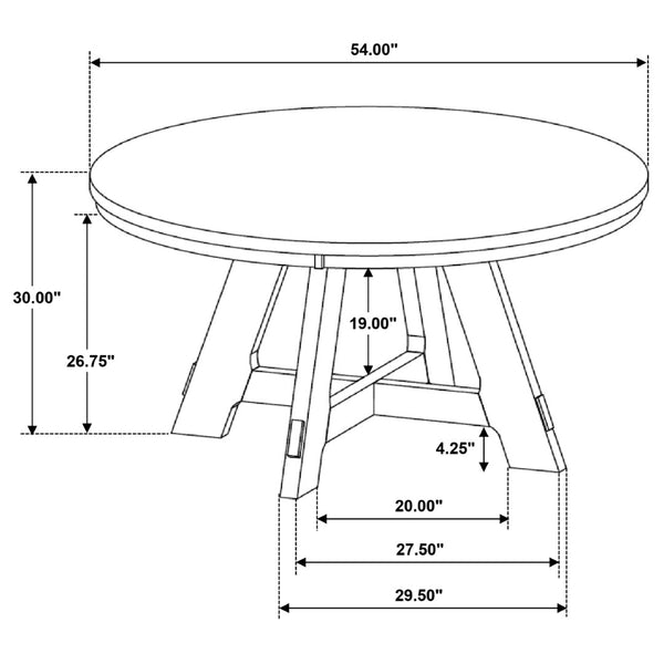 English Elm Kent Round Oak Veneer Dining Table Starburst Pattern Farmhouse Style Seats Four B062P511942