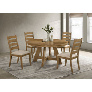 English Elm Kent Round Oak Veneer Dining Table Starburst Pattern Farmhouse Style Seats Four B062P511942