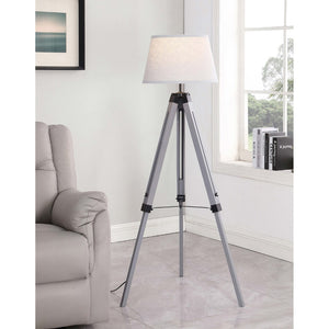 English Elm Hannah Grey Poplar Tripod Floor Lamp with Drum Shade for Modern Living Spaces B062P511946
