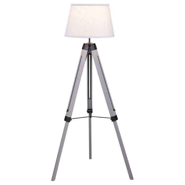 English Elm Hannah Grey Poplar Tripod Floor Lamp with Drum Shade for Modern Living Spaces B062P511946