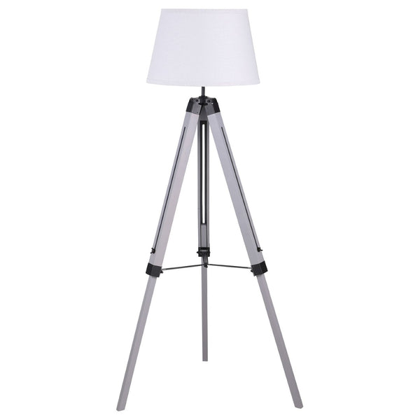 English Elm Hannah Grey Poplar Tripod Floor Lamp with Drum Shade for Modern Living Spaces B062P511946