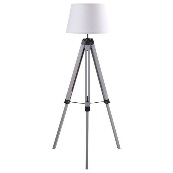 English Elm Hannah Grey Poplar Tripod Floor Lamp with Drum Shade for Modern Living Spaces B062P511946