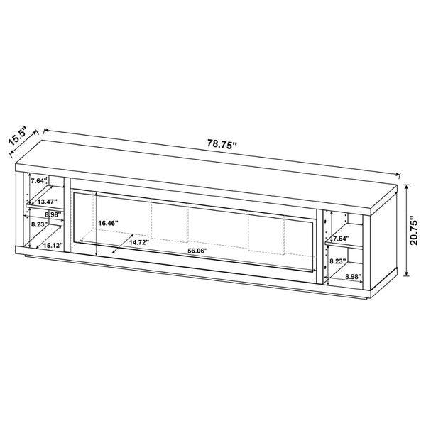 English Elm Joselyn Matte Black Electric Fireplace TV Stand with Crystal Flame for Living Rooms B062P511947
