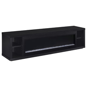 English Elm Joselyn Matte Black Electric Fireplace TV Stand with Crystal Flame for Living Rooms B062P511947