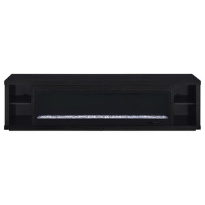 English Elm Joselyn Matte Black Electric Fireplace TV Stand with Crystal Flame for Living Rooms B062P511947