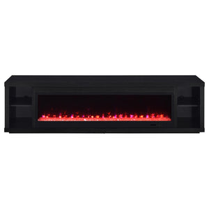English Elm Joselyn Matte Black Electric Fireplace TV Stand with Crystal Flame for Living Rooms B062P511947