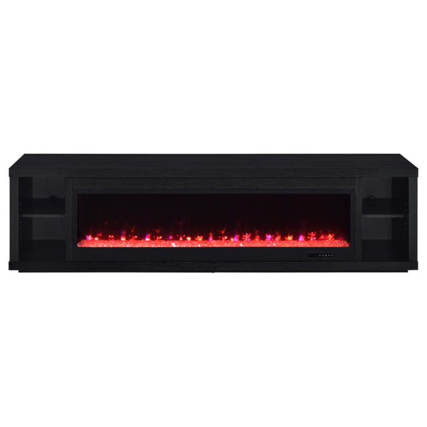 English Elm Joselyn Matte Black Electric Fireplace TV Stand with Crystal Flame for Living Rooms B062P511947