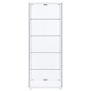 English Elm Hyacinth Tall Glass Door Display Cabinet with Chrome Hardware for Living Room White B062P511950