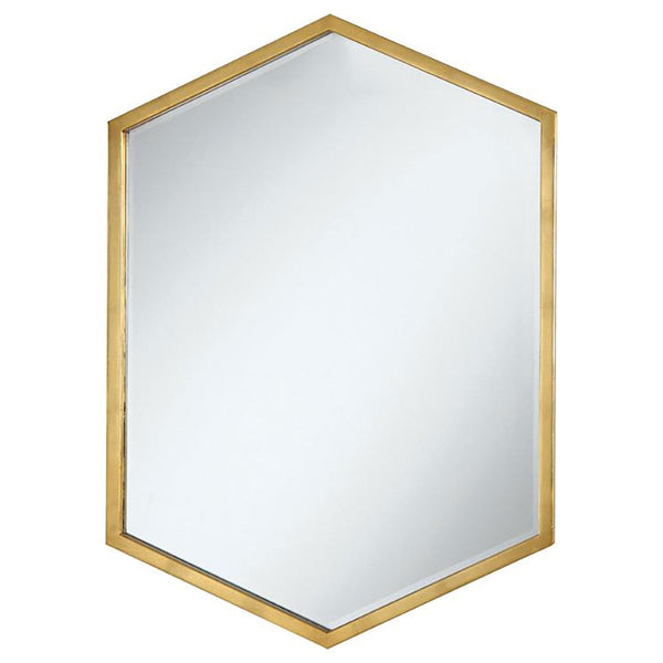 English Elm Cavendish Hexagonal Gold Metal Frame Wall Mirror Geometric Accent for Modern Interiors B062P512413