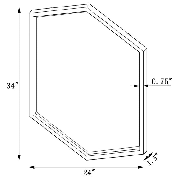 English Elm Cavendish Hexagonal Gold Metal Frame Wall Mirror Geometric Accent for Modern Interiors B062P512413